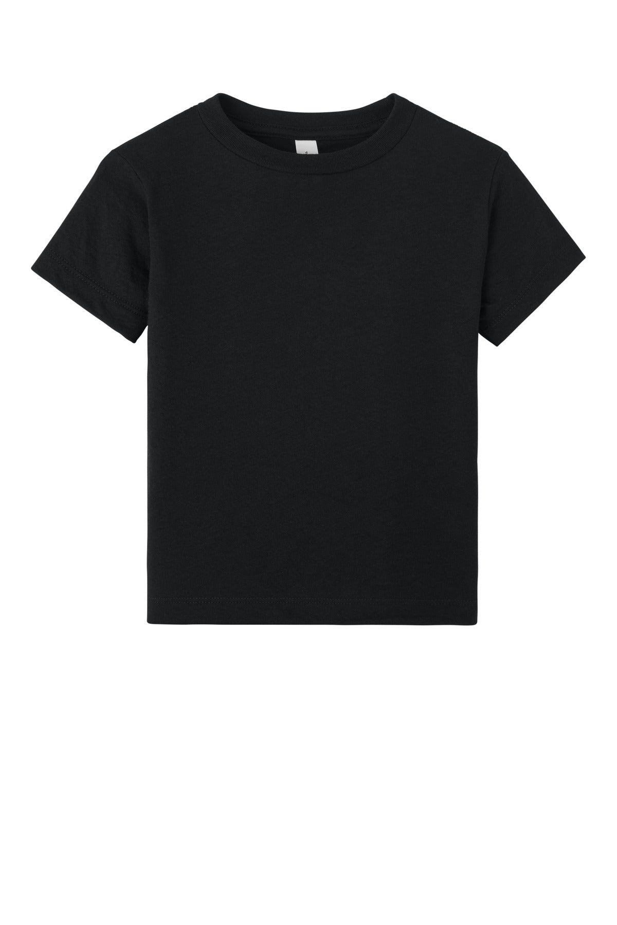 Front View of SldBlkTB BELLA+CANVAS Toddler Triblend Short Sleeve Tee BC3413T