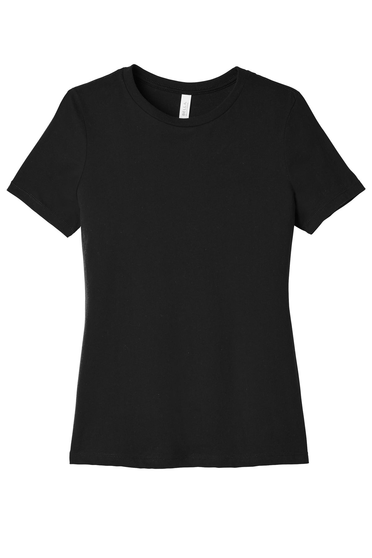 Front View of SldBlkTB BELLA+CANVAS Women's Relaxed Triblend Tee BC6413