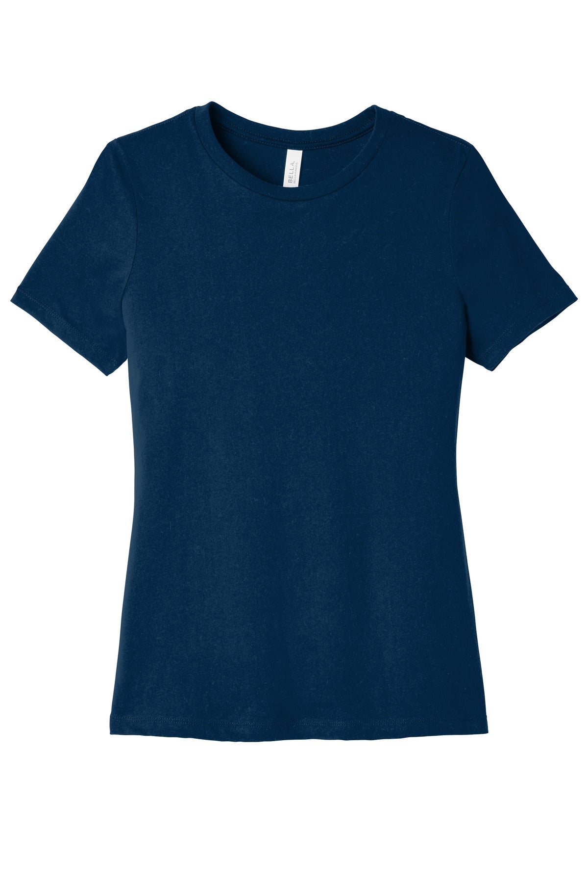 Front View of SldNavyTB BELLA+CANVAS Women's Relaxed Triblend Tee BC6413