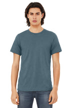 Front View of SldSlateTb BELLA+CANVAS Unisex Triblend Short Sleeve Tee. BC3413