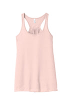 Front View of Soft Pink BELLA+CANVAS Women's Flowy Racerback Tank. BC8800