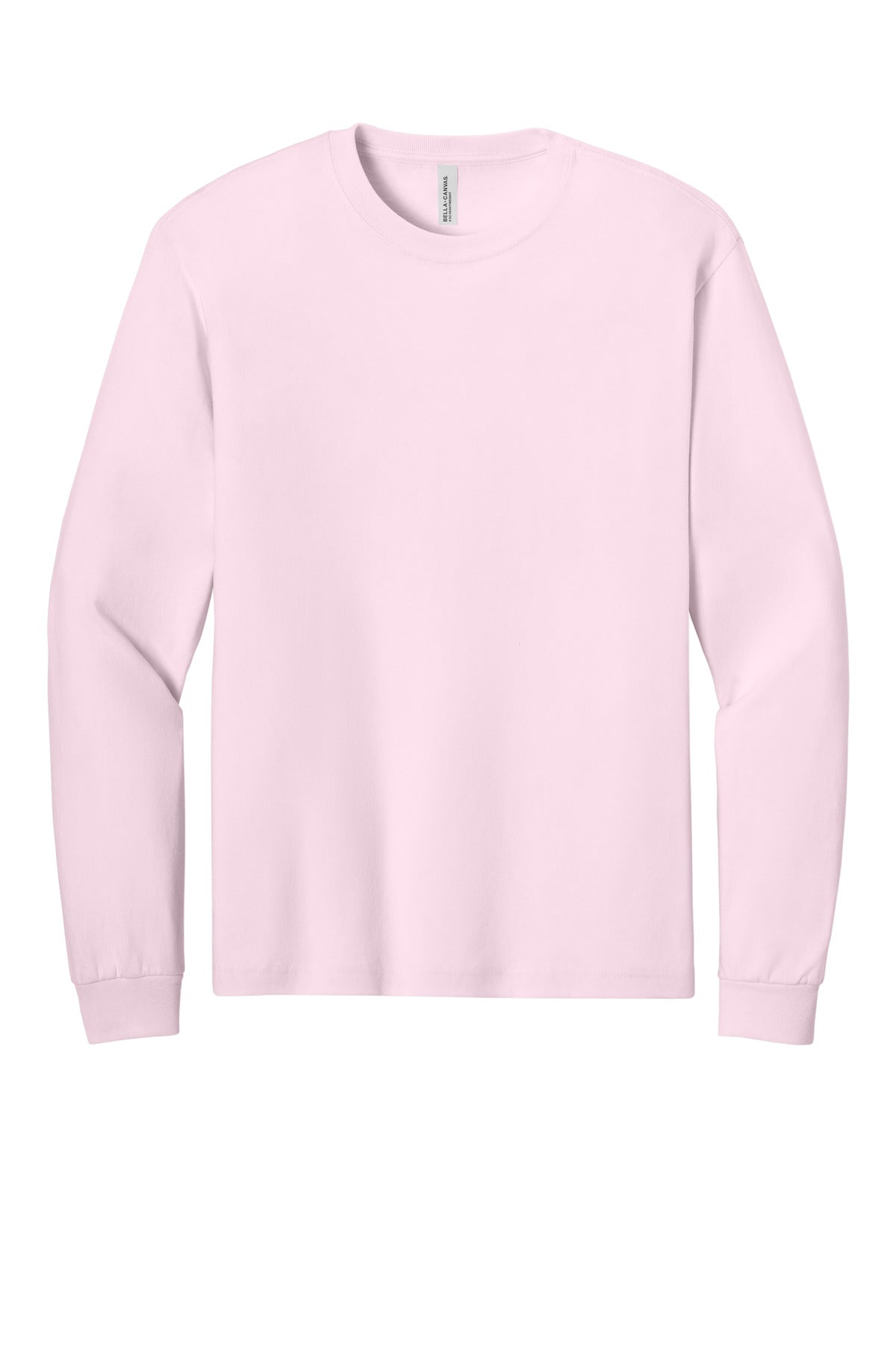 Front View of SoftPink BELLA+CANVAS Unisex 6-Ounce Heavyweight Long Sleeve Tee BC3511