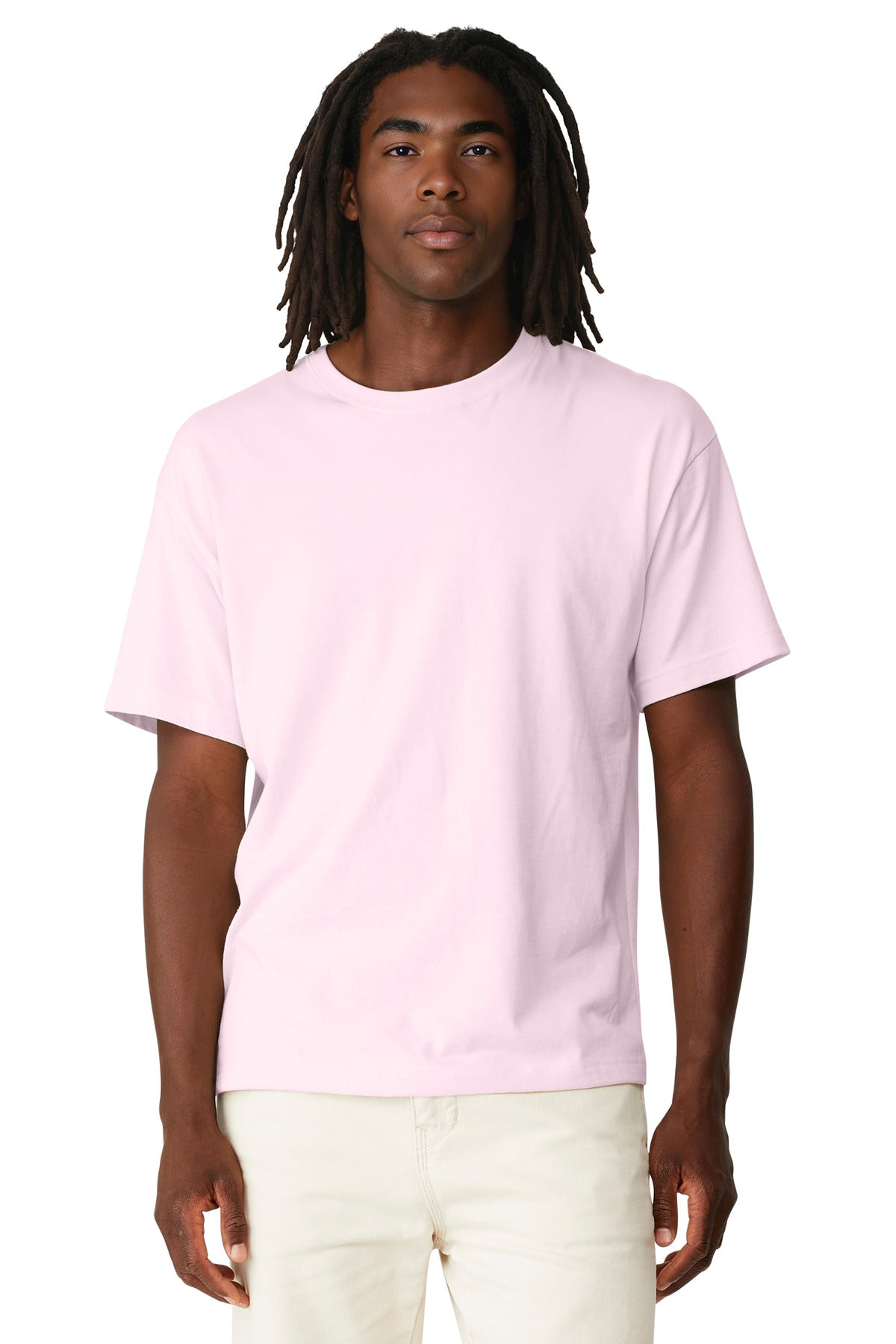 Front View of SoftPink BELLA+CANVAS Unisex 6-Ounce Heavyweight Tee BC3010