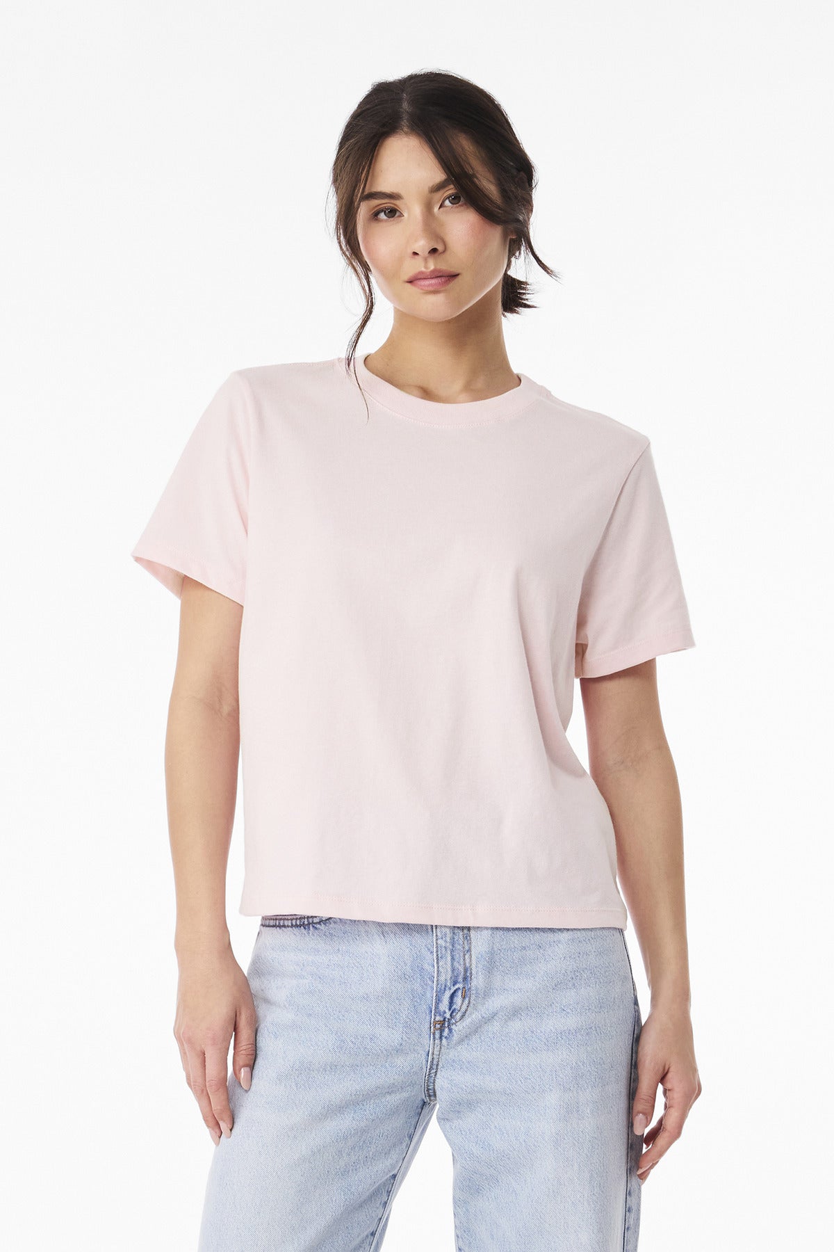 Front View of SoftPink BELLA+CANVAS Women's 6-Ounce Heavyweight Tee BC6110