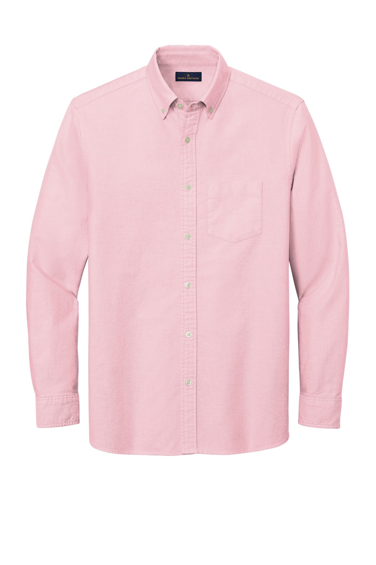 Front View of SoftPink Brooks Brothers Casual Oxford Cloth Shirt BB18004