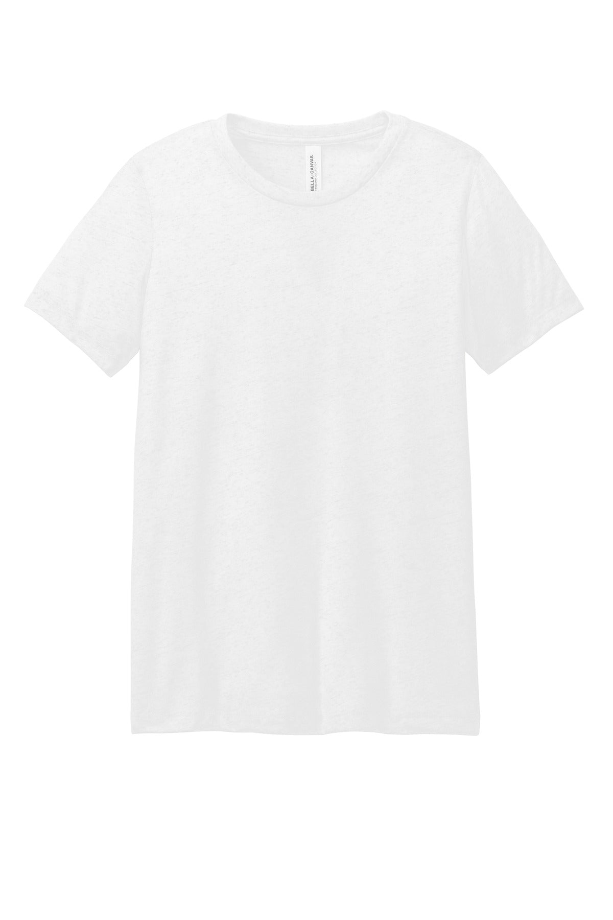 Front View of SolidWhtTB BELLA+CANVAS Women's Relaxed Triblend Tee BC6413