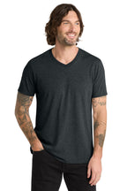 Front View of Space Black Allmade Unisex Tri-Blend V-Neck Tee AL2014