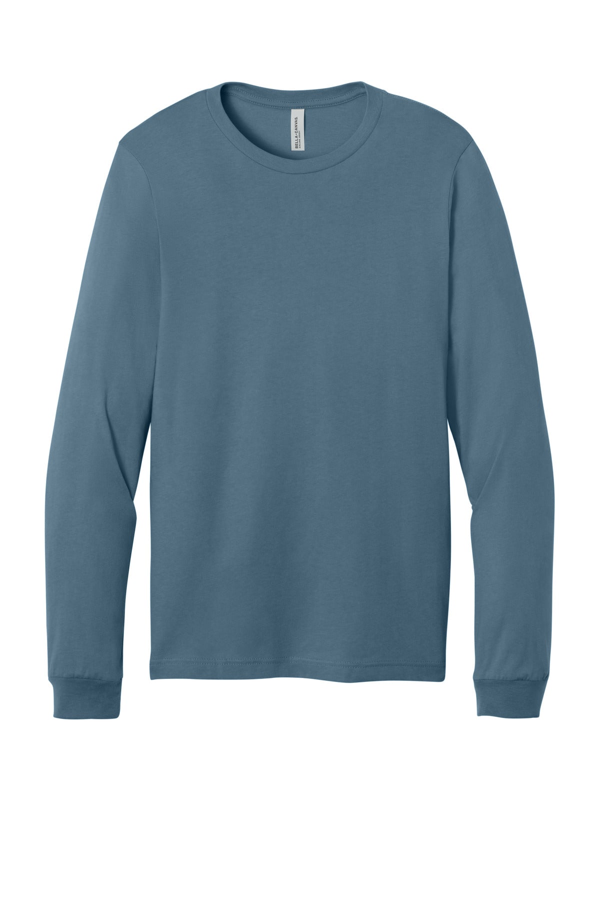 Front View of SteelBlue BELLA+CANVAS Unisex Jersey Long Sleeve Tee. BC3501