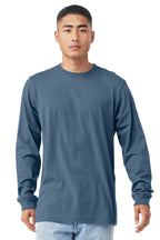 Front View of SteelBlue BELLA+CANVAS Unisex Jersey Long Sleeve Tee. BC3501