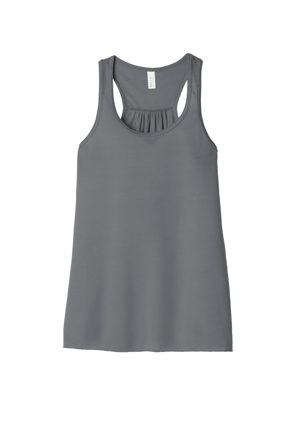 Front View of Storm BELLA+CANVAS Women's Flowy Racerback Tank. BC8800