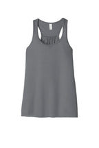 Front View of Storm BELLA+CANVAS Women's Flowy Racerback Tank. BC8800