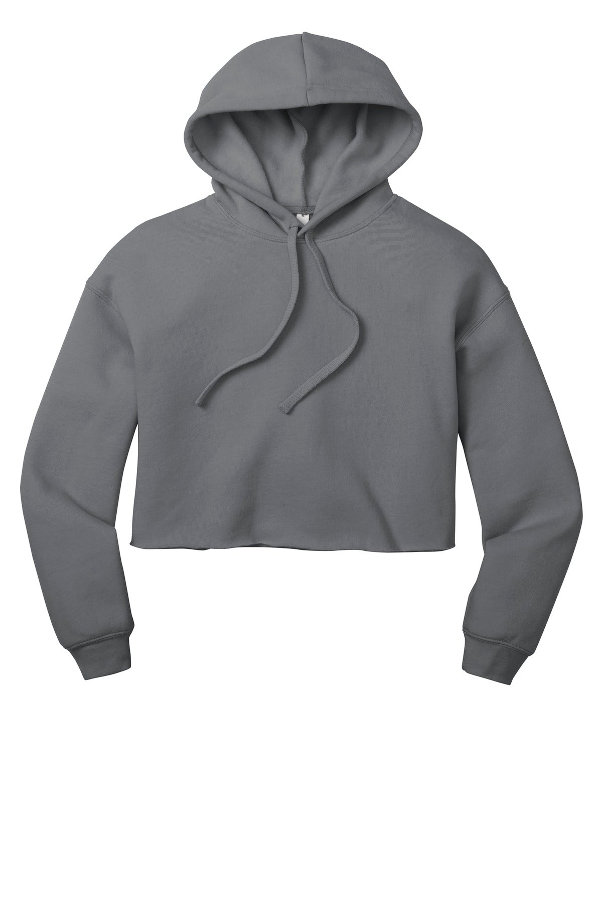 Front View of Storm BELLA+CANVAS Women's Sponge Fleece Cropped Fleece Hoodie. BC7502