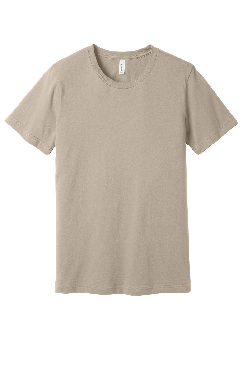 Front View of Tan BELLA+CANVAS Unisex Jersey Short Sleeve Tee. BC3001