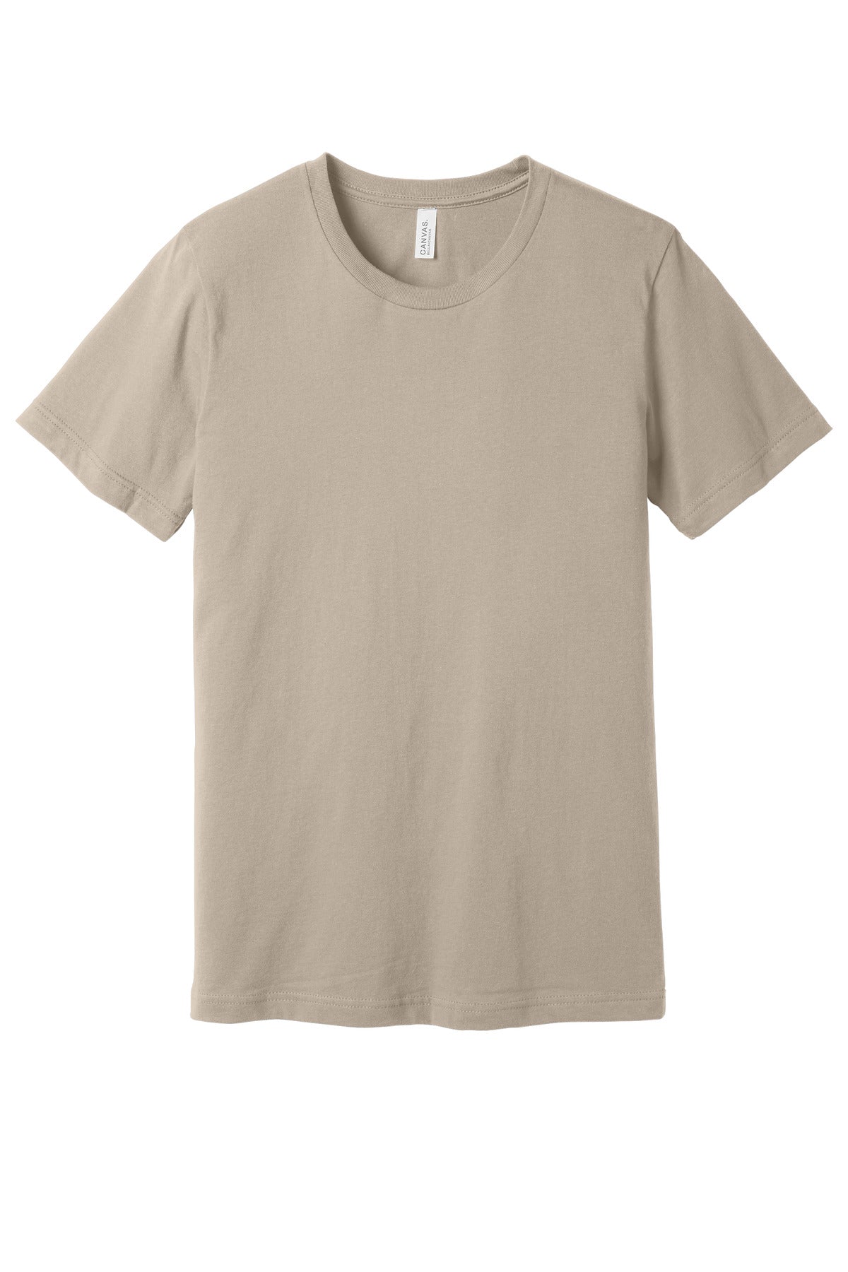 Front View of Tan BELLA+CANVAS Unisex Jersey Short Sleeve Tee. BC3001