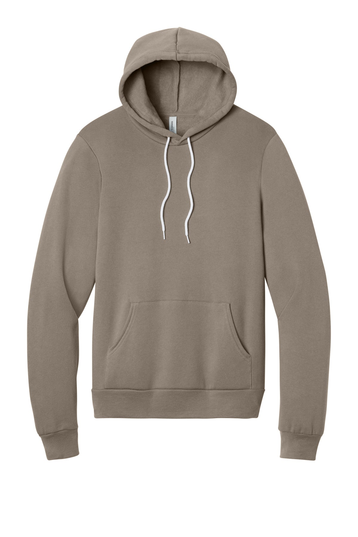Front View of Tan BELLA+CANVAS Unisex Sponge Fleece Pullover Hoodie. BC3719
