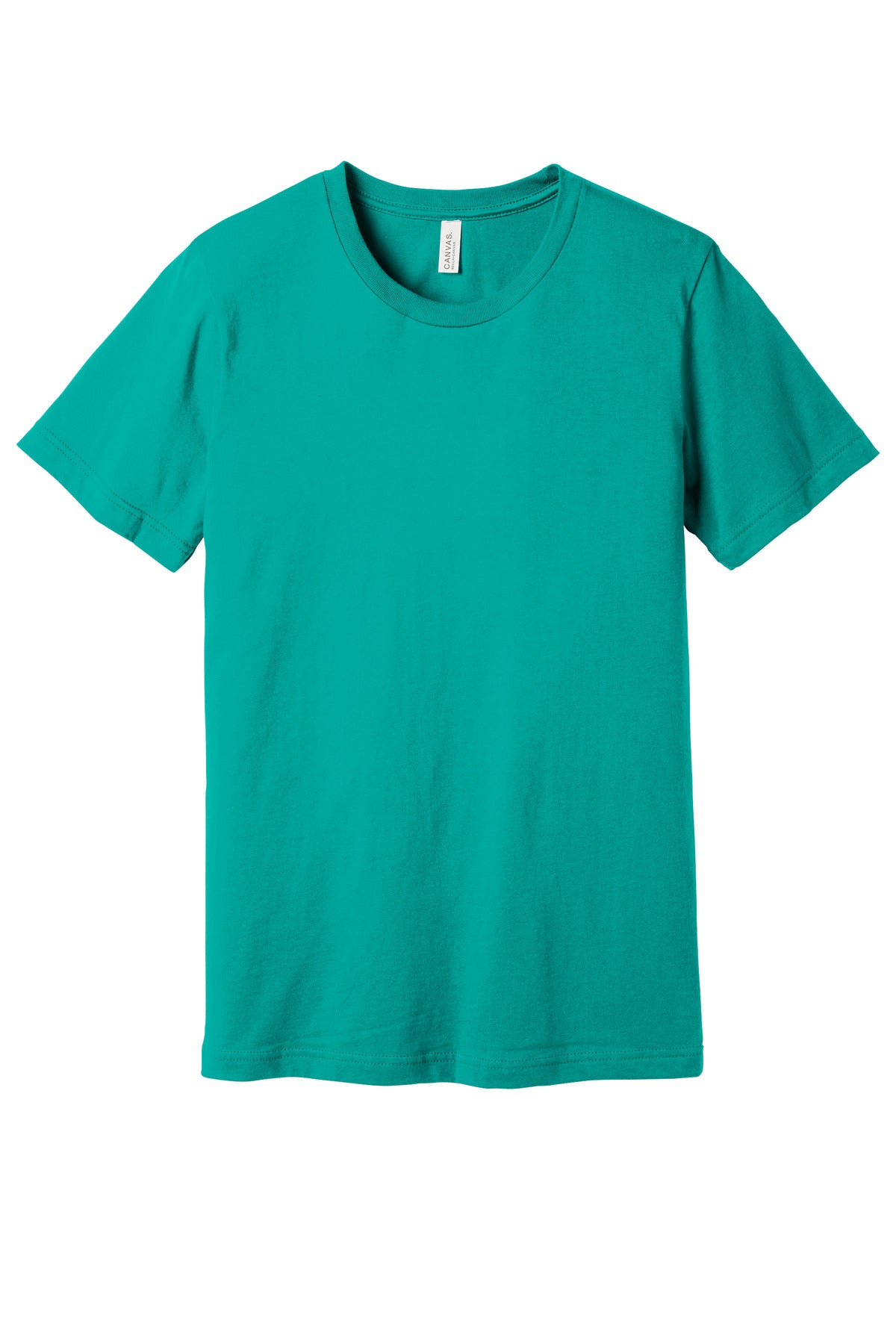Front View of Teal BELLA+CANVAS Unisex Jersey Short Sleeve Tee. BC3001