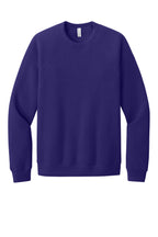 Front View of TeamPurple BELLA+CANVAS Unisex Sponge Fleece Raglan Sweatshirt. BC3901