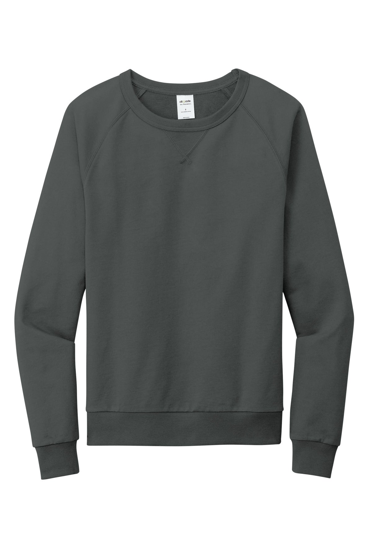 Front View of Teraingrey Allmade Unisex Organic French Terry Crewneck Sweatshirt AL4004