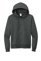 Front View of Teraingrey Allmade Unisex Organic French Terry Full-Zip Hoodie AL4002
