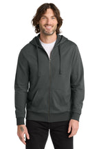 Front View of Teraingrey Allmade Unisex Organic French Terry Full-Zip Hoodie AL4002