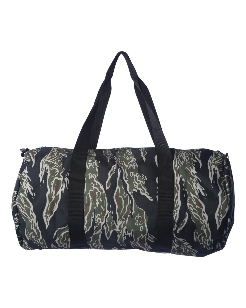 Front View of Tiger Camo 29L Day Tripper Duffel Bag - INDDUFBAG