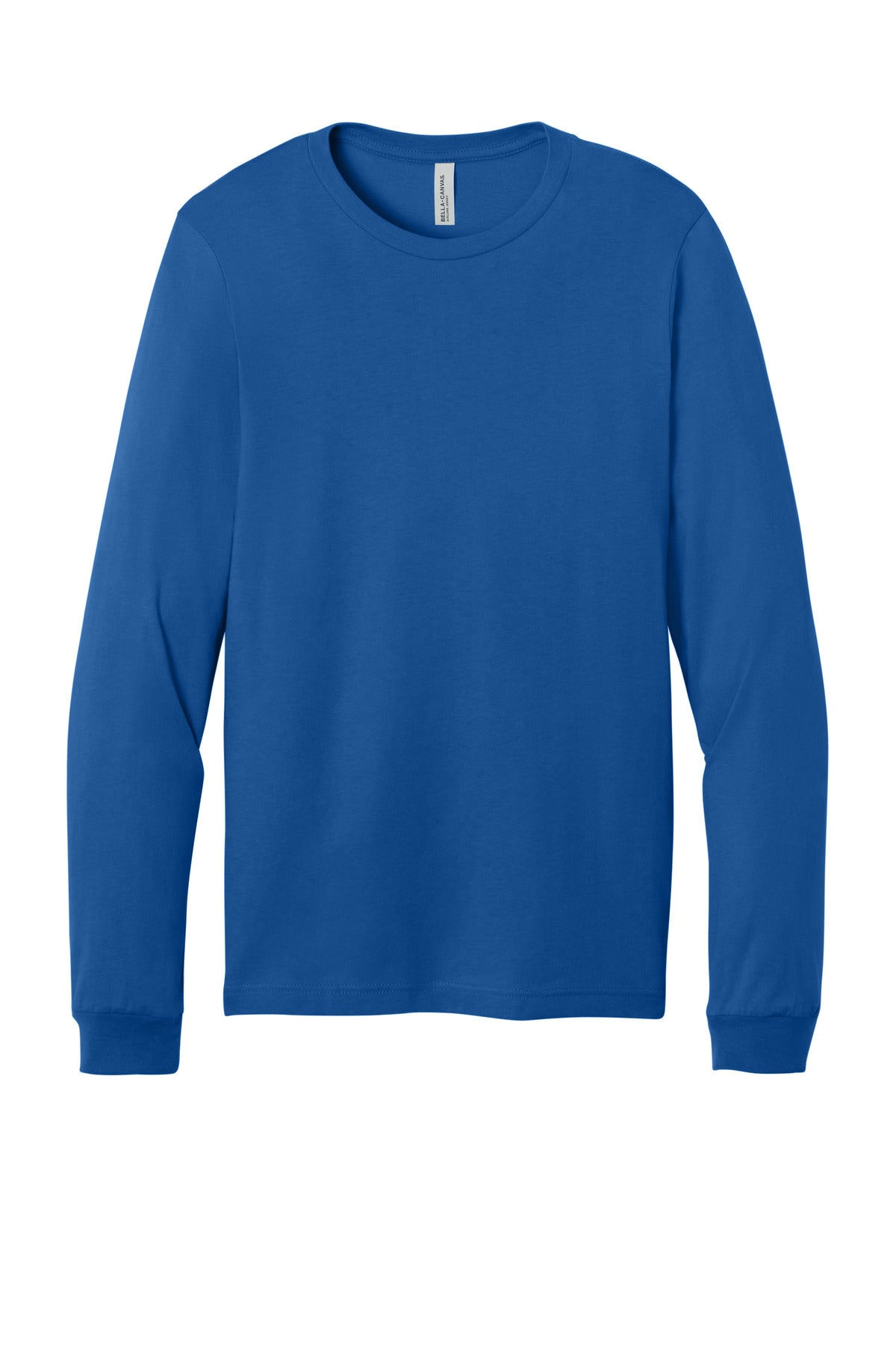 Front View of True Royal BELLA+CANVAS Unisex Jersey Long Sleeve Tee. BC3501