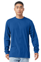 Front View of True Royal BELLA+CANVAS Unisex Jersey Long Sleeve Tee. BC3501