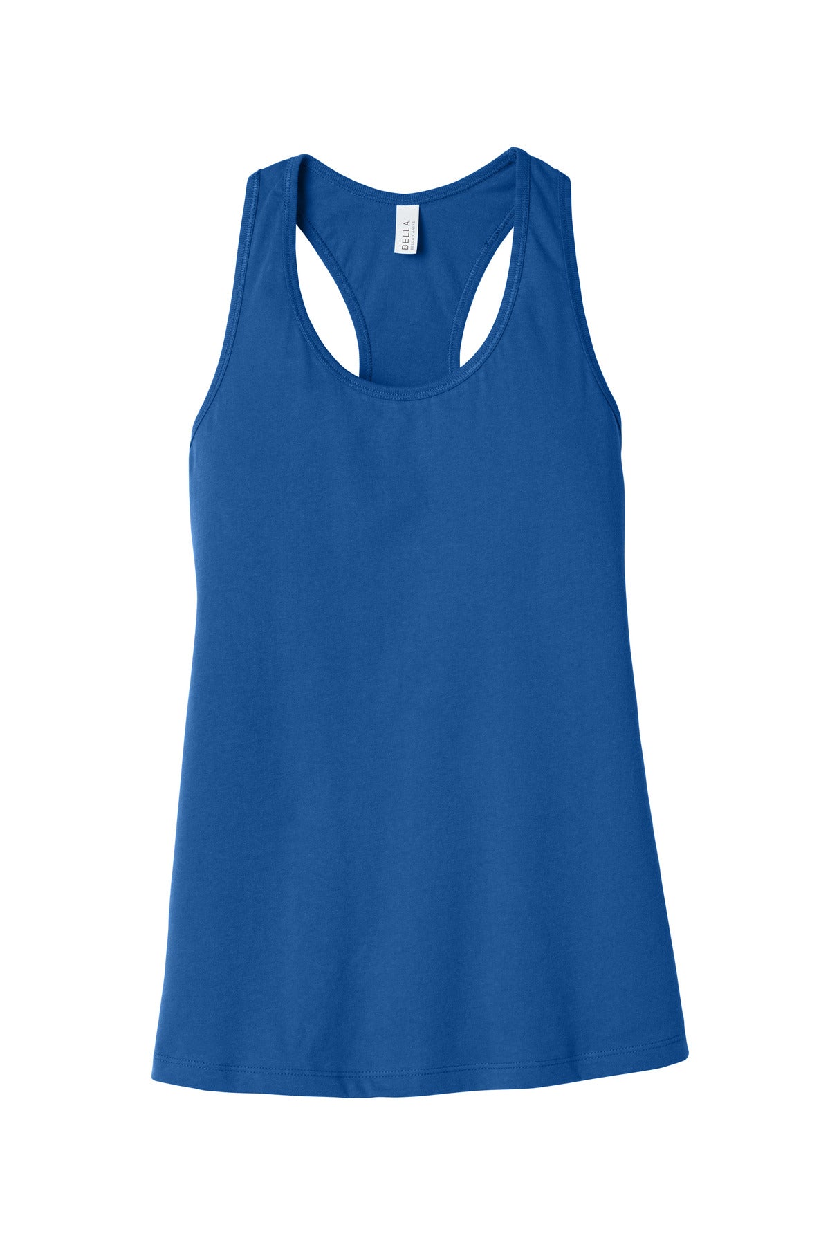 Front View of True Royal BELLA+CANVAS Women's Jersey Racerback Tank. BC6008