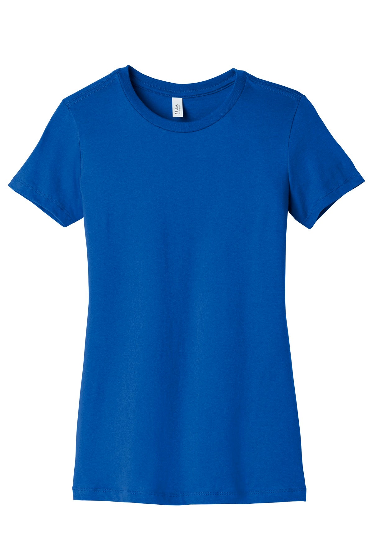 Front View of True Royal BELLA+CANVAS Women's Slim Fit Tee. BC6004