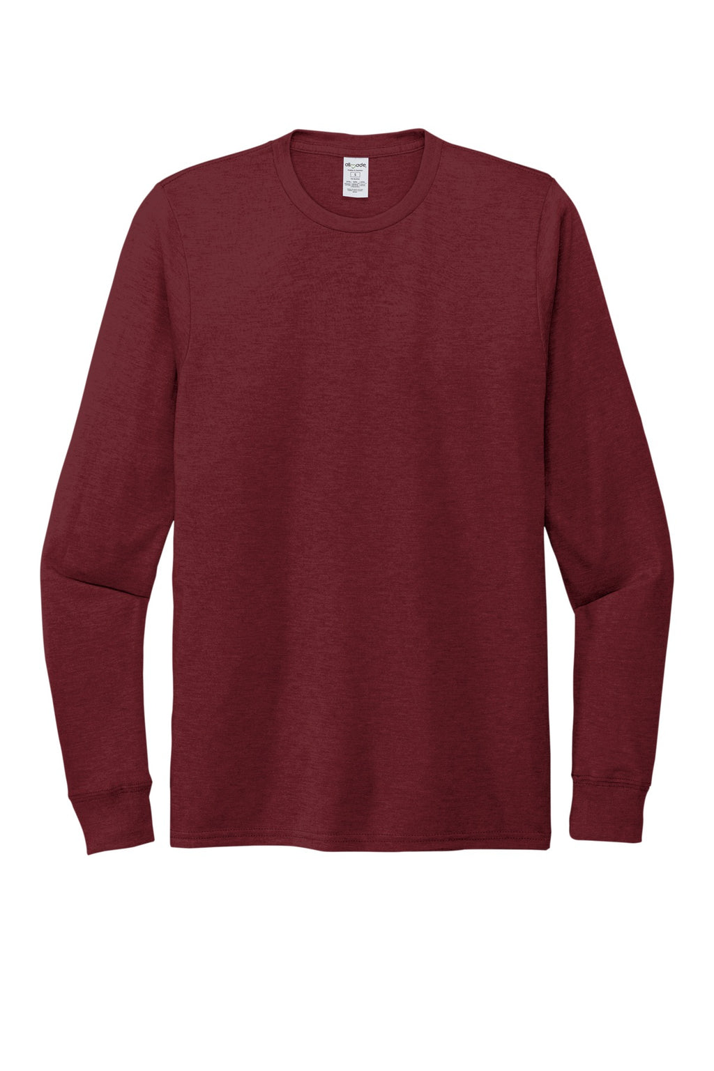 Front View of Vino Red Allmade Unisex Tri-Blend Long Sleeve Tee AL6004