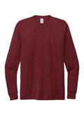 Front View of Vino Red Allmade Unisex Tri-Blend Long Sleeve Tee AL6004