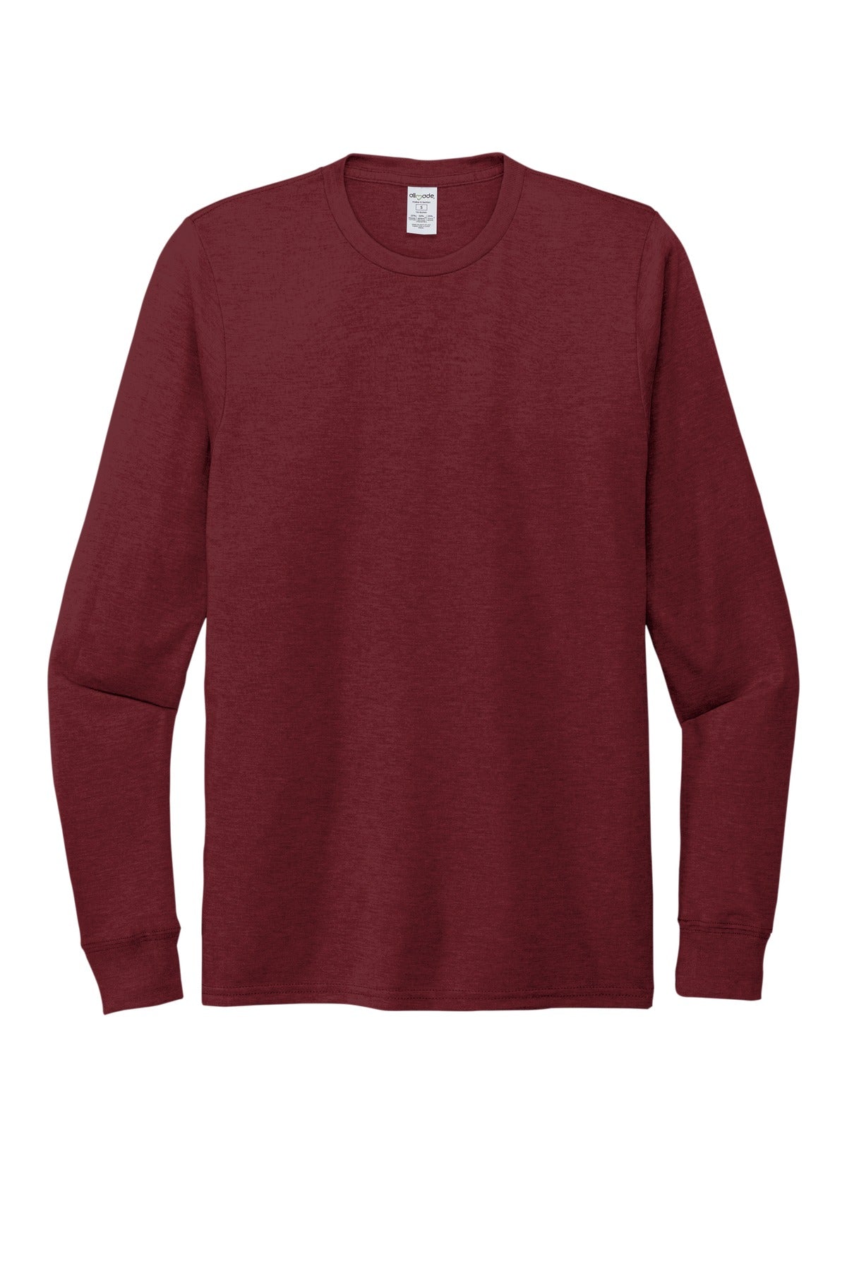 Front View of Vino Red Allmade Unisex Tri-Blend Long Sleeve Tee AL6004