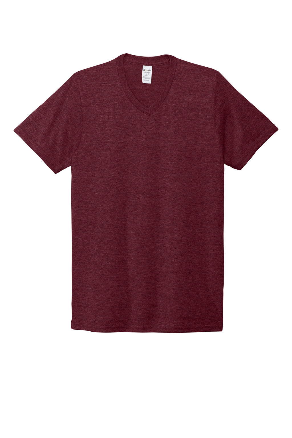 Front View of Vino Red Allmade Unisex Tri-Blend V-Neck Tee AL2014