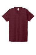 Front View of Vino Red Allmade Unisex Tri-Blend V-Neck Tee AL2014
