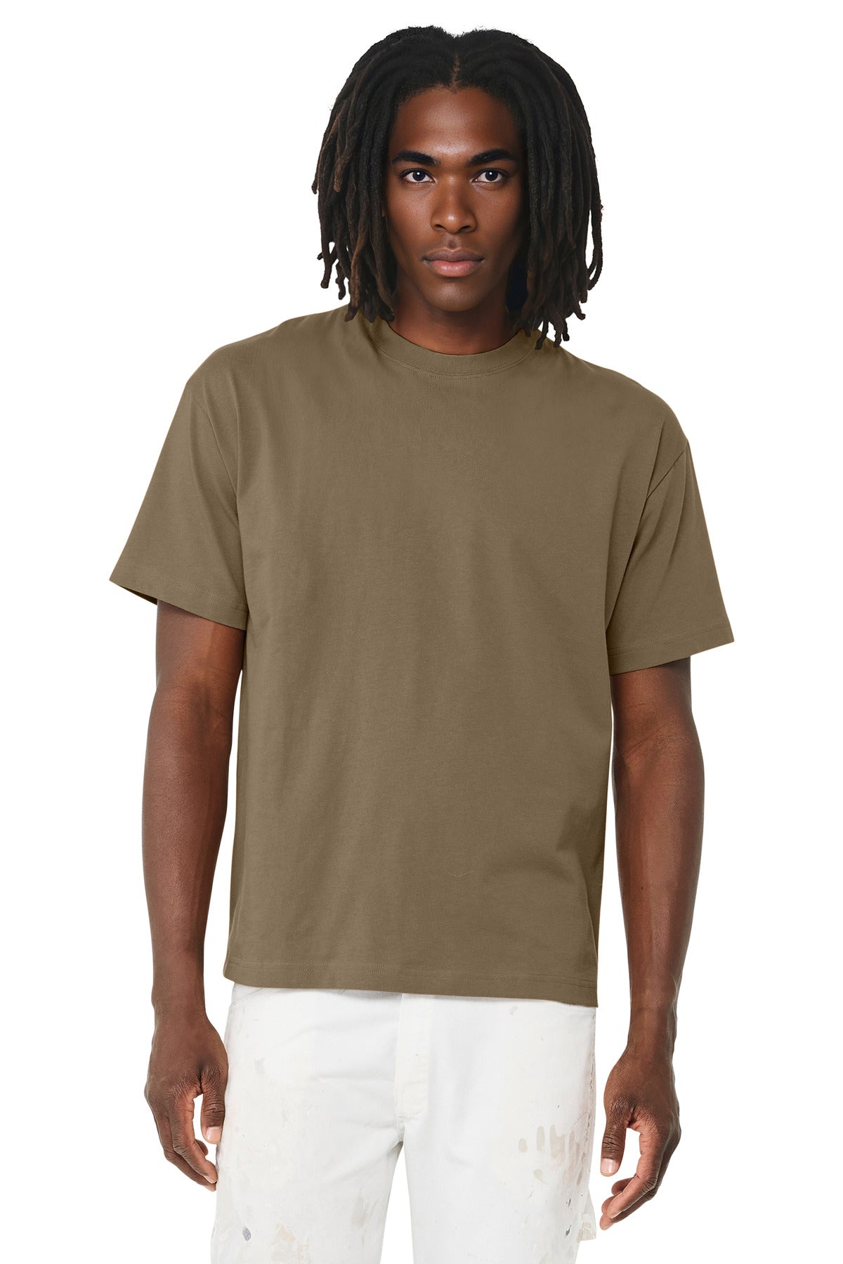 Front View of VintageBrn BELLA+CANVAS Unisex 6-Ounce Heavyweight Tee BC3010