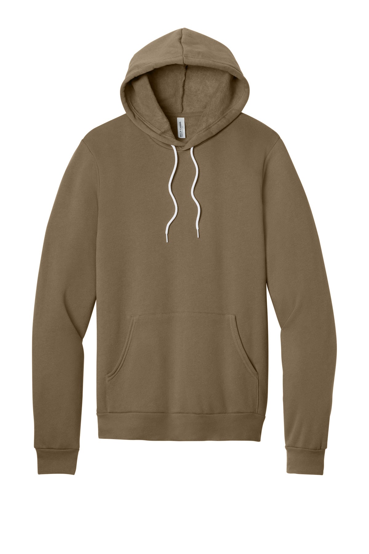 Front View of VintageBrn BELLA+CANVAS Unisex Sponge Fleece Pullover Hoodie. BC3719