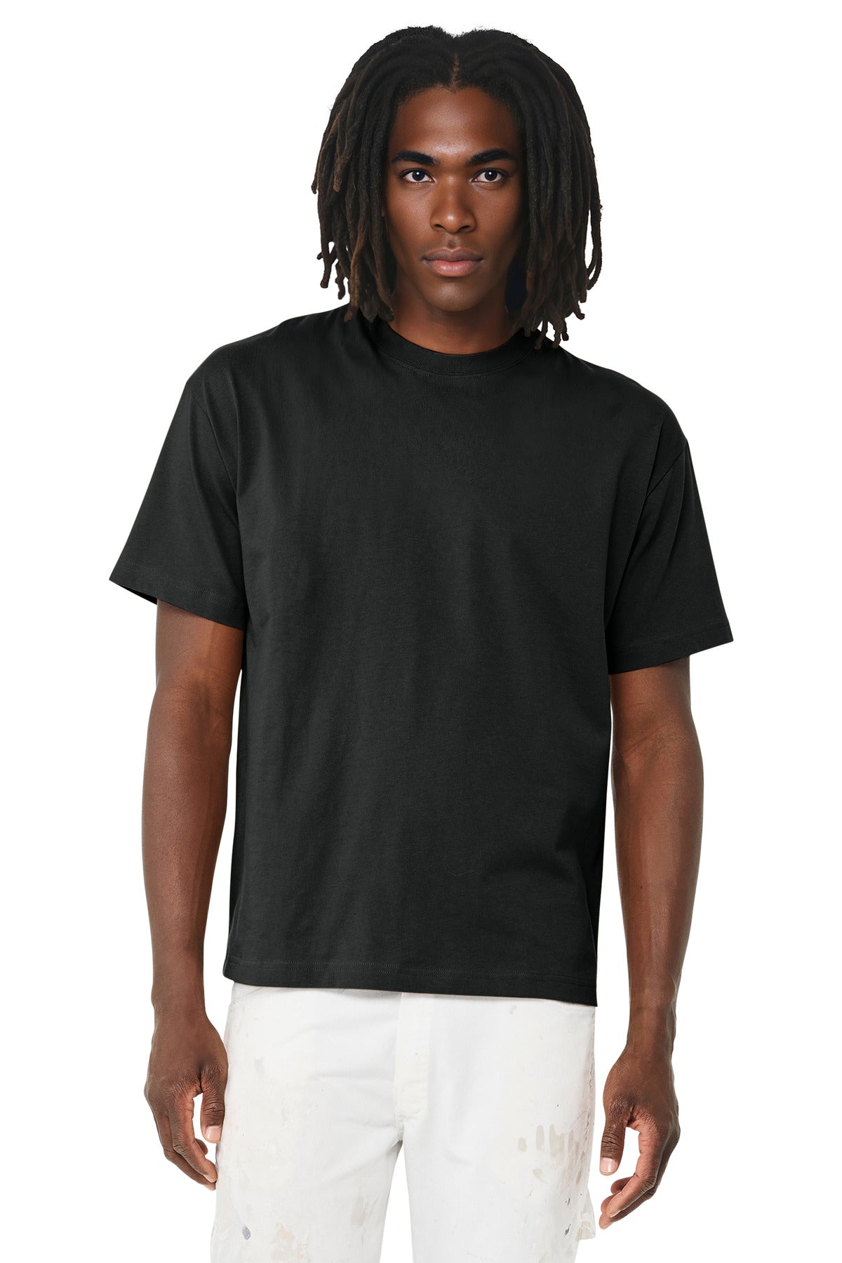 Front View of VtgBlack BELLA+CANVAS Unisex 6-Ounce Heavyweight Tee BC3010