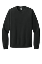 Front View of VtgBlack BELLA+CANVAS Unisex Sponge Fleece Raglan Sweatshirt. BC3901