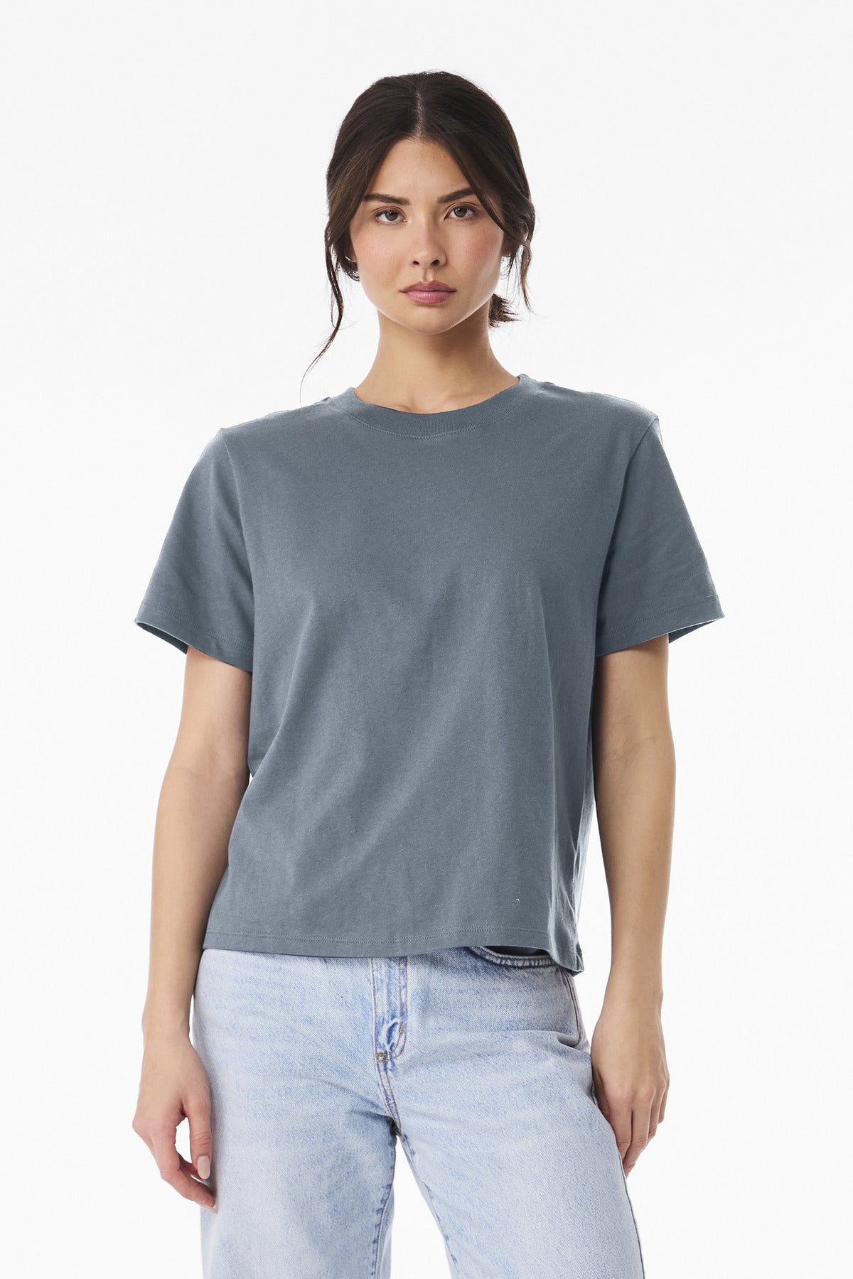 Front View of VtgDenim BELLA+CANVAS Women's 6-Ounce Heavyweight Tee BC6110