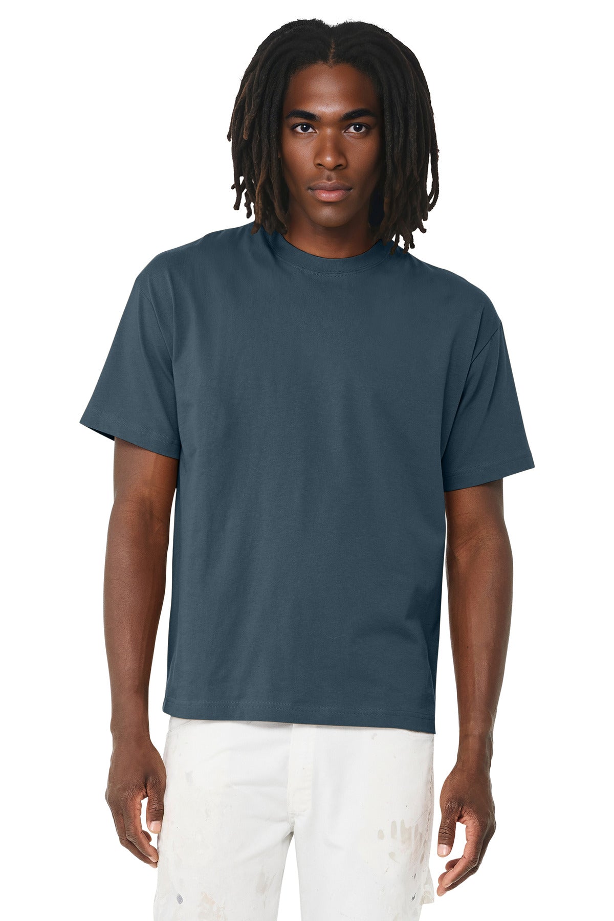 Front View of VtgNavy BELLA+CANVAS Unisex 6-Ounce Heavyweight Tee BC3010