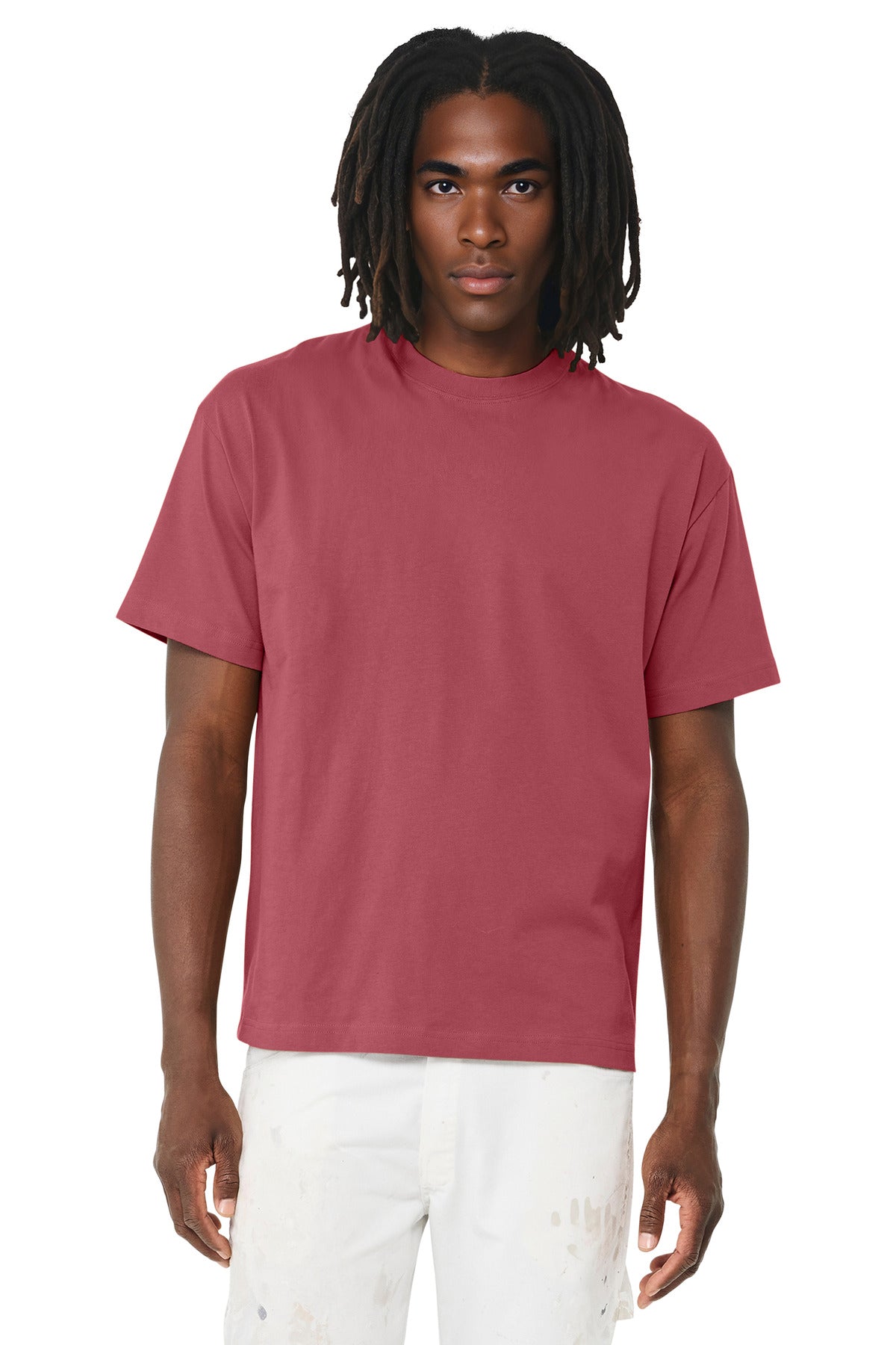 Front View of VtgRed BELLA+CANVAS Unisex 6-Ounce Heavyweight Tee BC3010