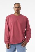 Front View of VtgRed BELLA+CANVAS Unisex 7.5-Ounce Heavyweight Long Sleeve Tee BC4651