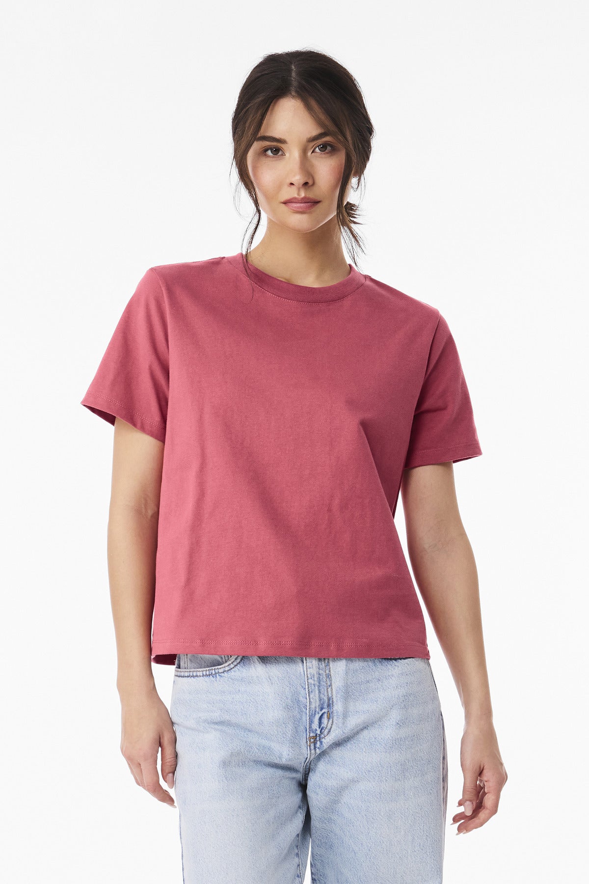 Front View of VtgRed BELLA+CANVAS Women's 6-Ounce Heavyweight Tee BC6110