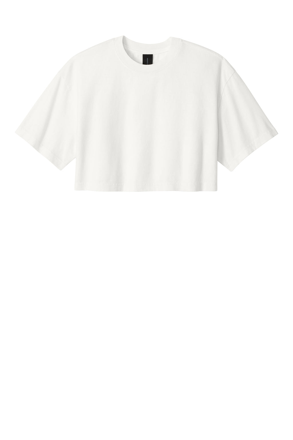 Front View of VtgWhite BELLA+CANVAS Women's Heavyweight Garment-Dyed Cropped Tee BC6882GD