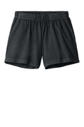 Front View of WashedBlk BELLA+CANVAS Women's Heavyweight Garment-Dyed Short BC6824GD