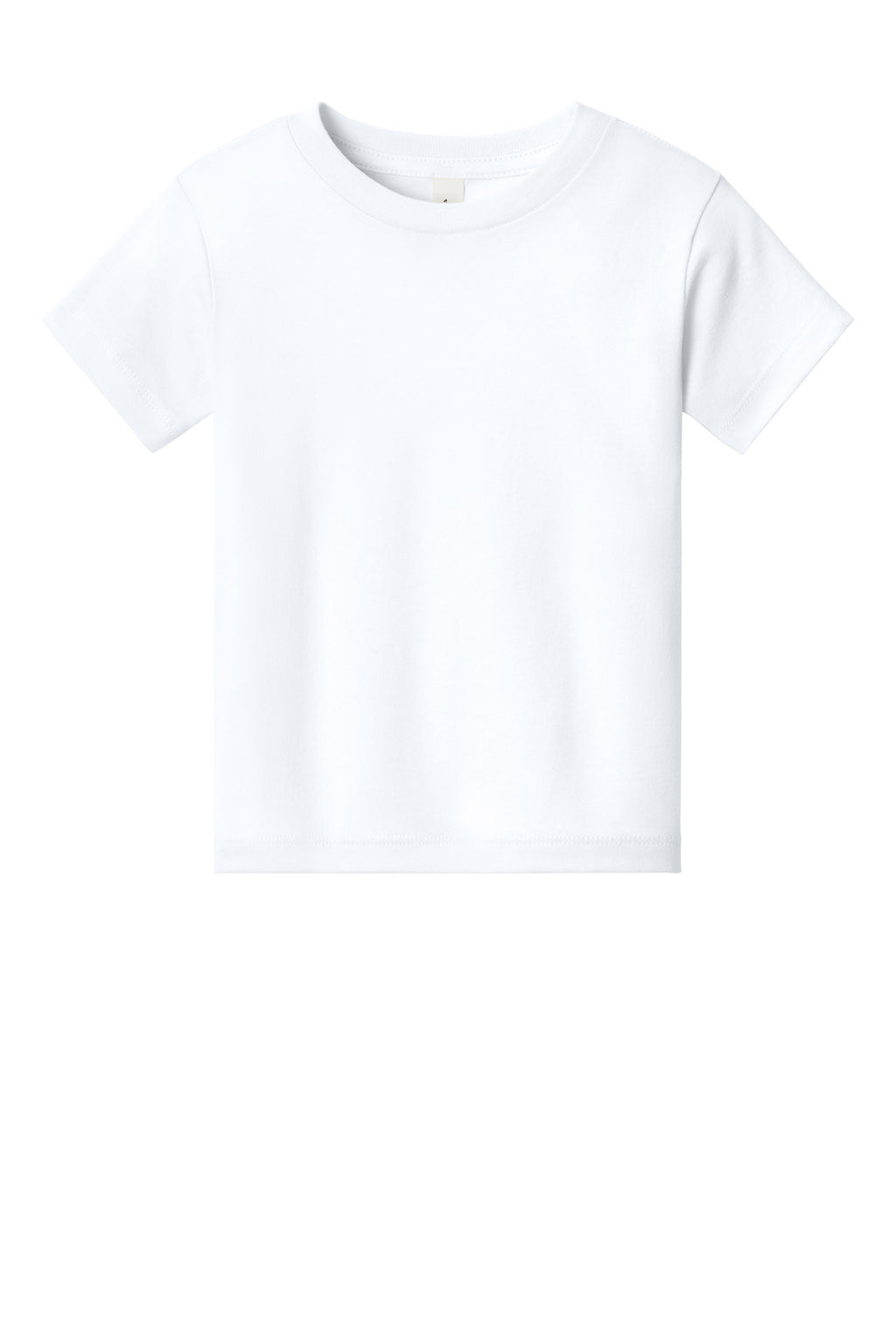 Front View of White BELLA+CANVAS Toddler Short Sleeve Tee BC3001T