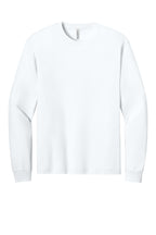 Front View of White BELLA+CANVAS Unisex 6-Ounce Heavyweight Long Sleeve Tee BC3511
