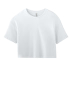 Front View of White BELLA+CANVAS Women's Jersey Crop Tee BC6482