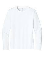 Front View of White BELLA+CANVAS Women's Jersey Long Sleeve Tee BC6500