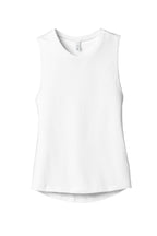 Front View of White BELLA+CANVAS Women's Jersey Muscle Tank. BC6003